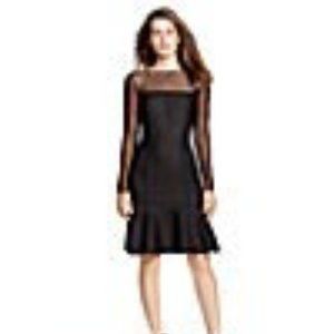 RALPH LAUREN RIBBED ILLUSION FIT & FLARE DRESS